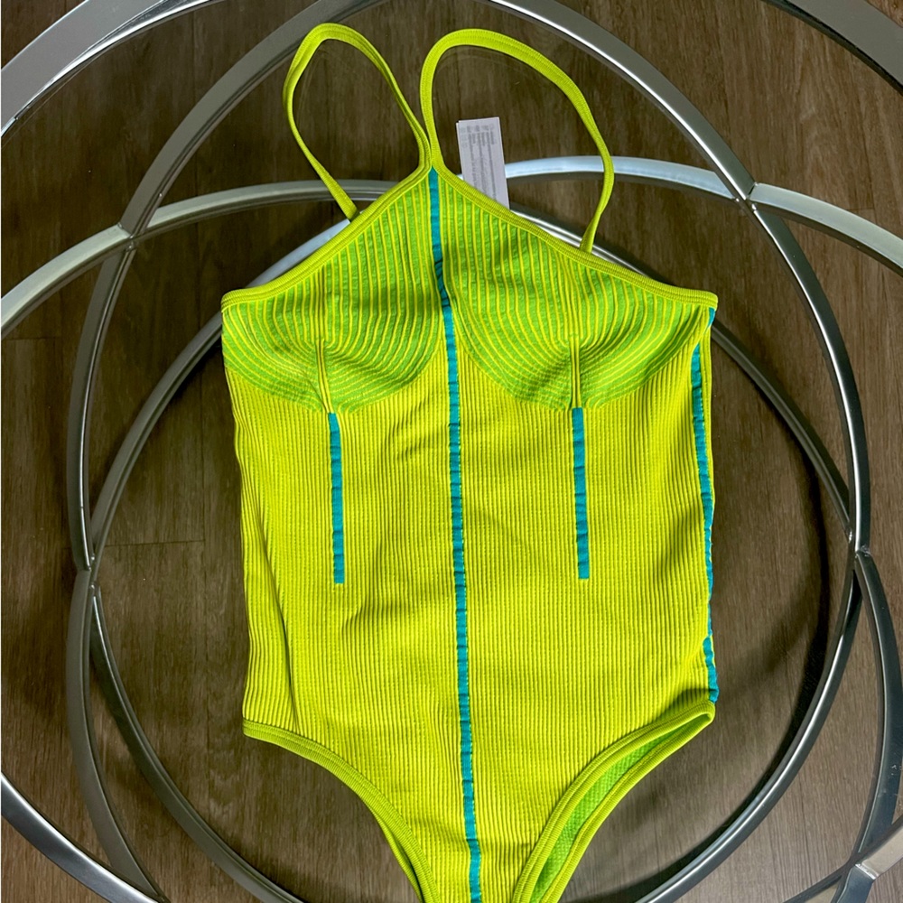 Neon ribbed bodysuit